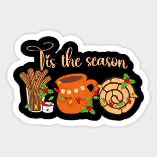 Tis The Season Mexican Christmas Cafecito Pan Dulce Concha Sticker